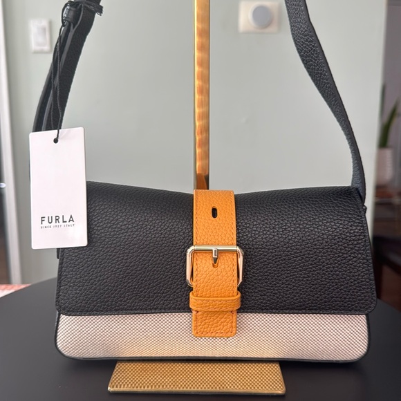 NWT!! Authentic!! Furla Colorblock Leather Crossbody Bag - Picture 1 of 11